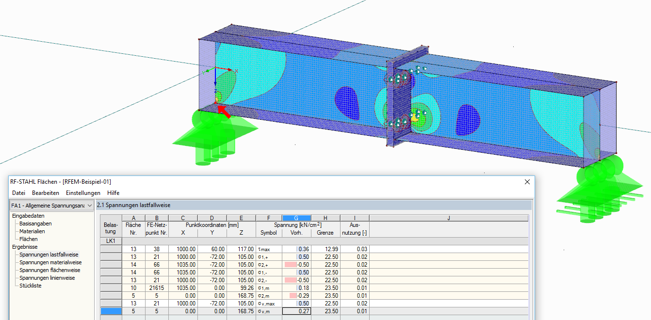 Analisi delle tensioni in RF-STEEL Surfaces