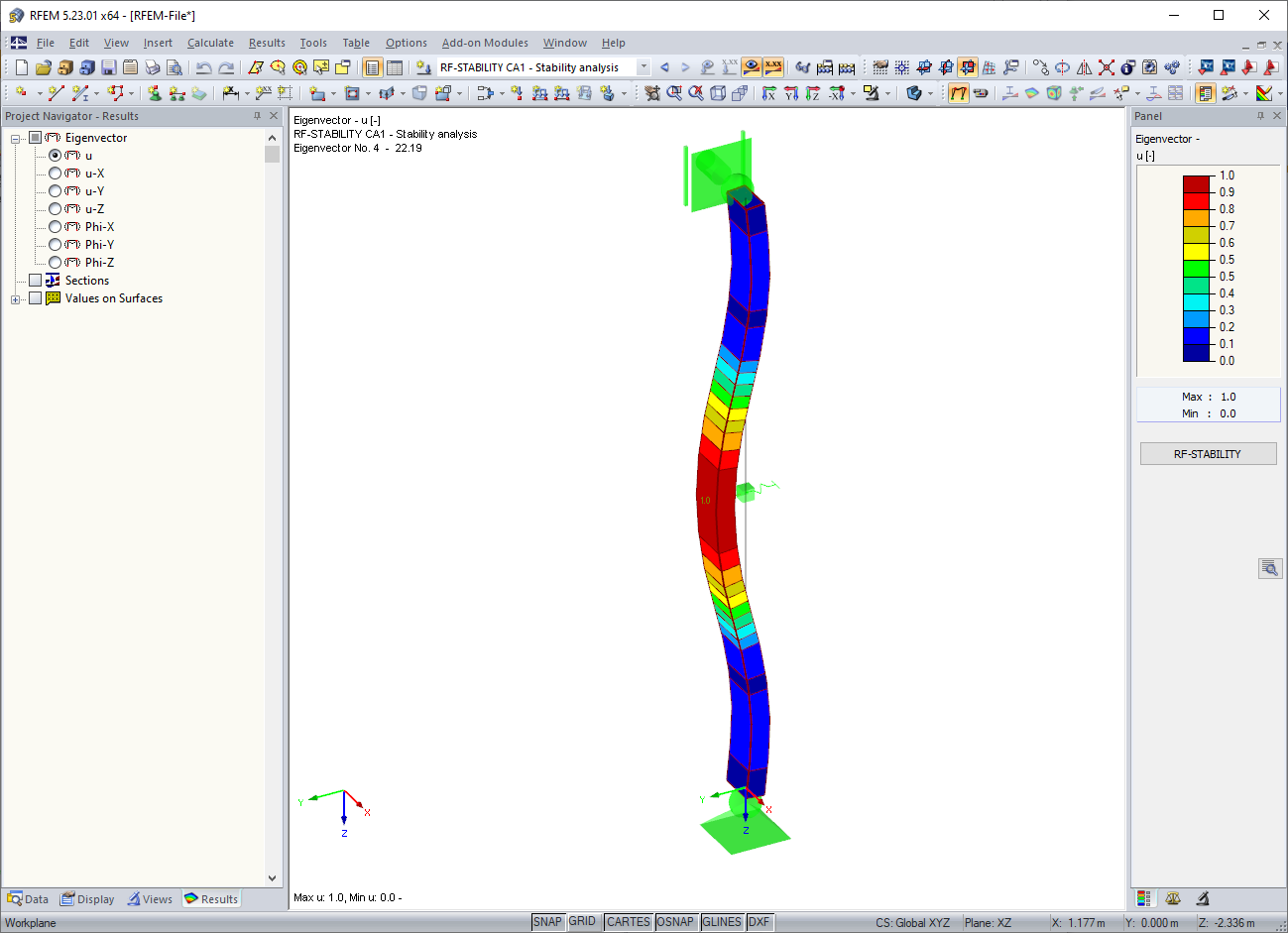 Forma modale determinata con RF-STABILITY