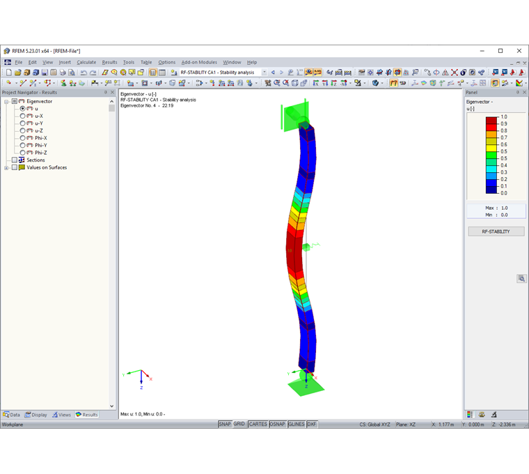Forma modale determinata con RF-STABILITY