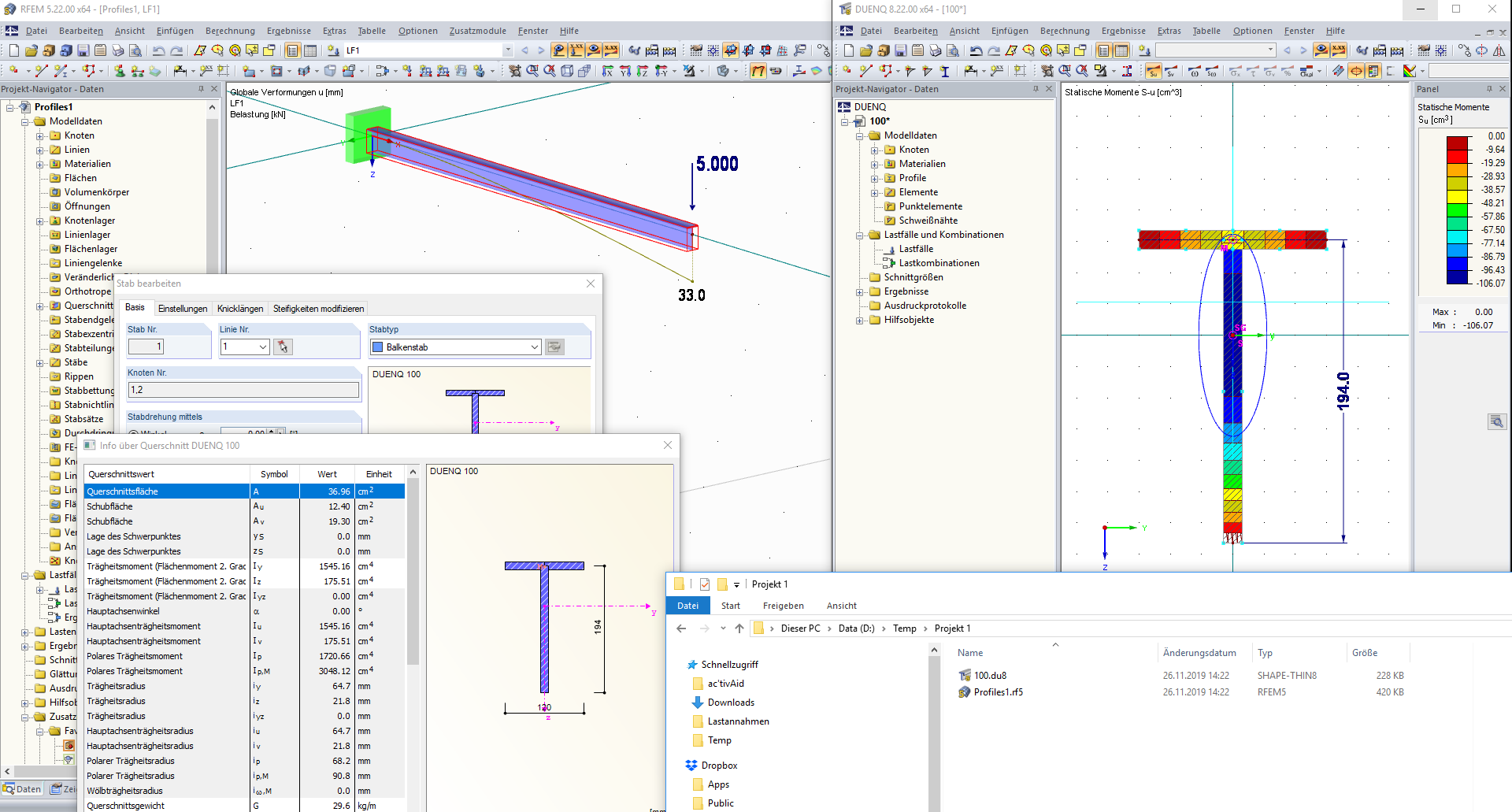 Proprietà della sezione trasversale 1