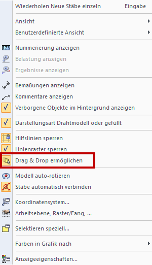 Attivazione del Drag & Drop