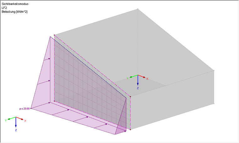Visualizzazione del carico poligonale libero applicato