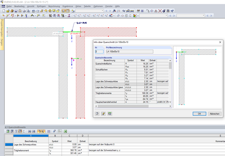 Sezione trasversale costituita da diverse sezioni parziali collegate