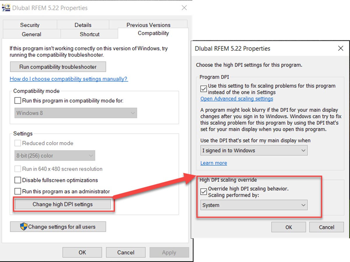 Sovrascrivi ridimensionamento DPI elevato
