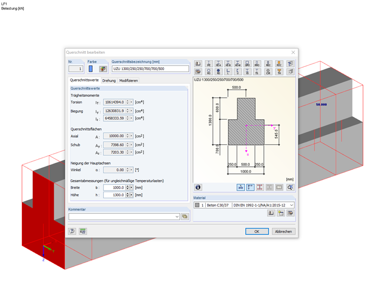 Sezione trasversale del rivestimento in cemento armato