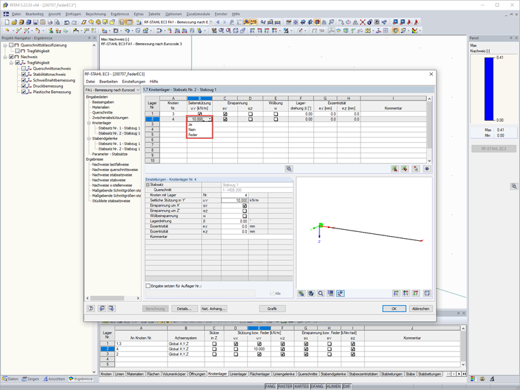 Finestra "1.7 - Vincoli esterni dei nodi"
