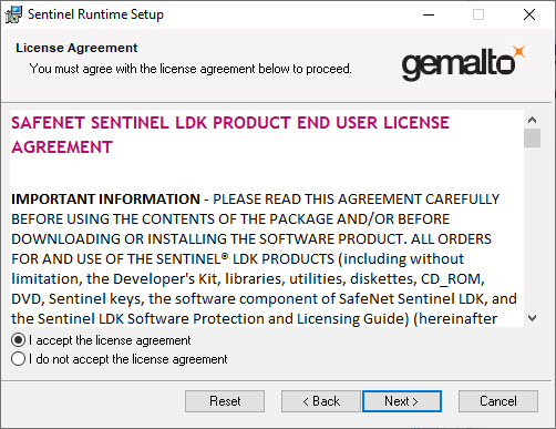 Finestra di dialogo per l'installazione del driver del dongle