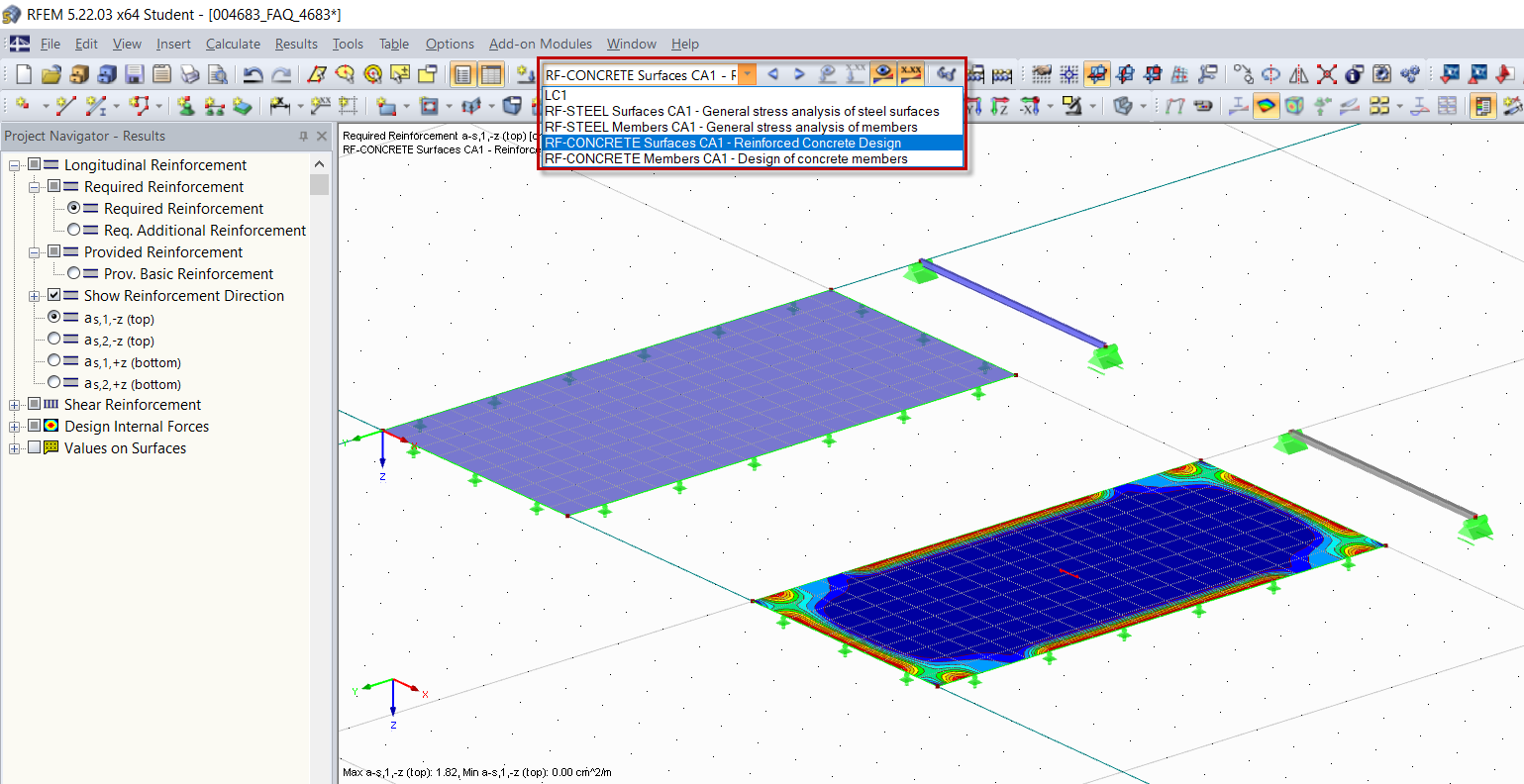 Selezione del caso del modulo aggiuntivo per i risultati grafici