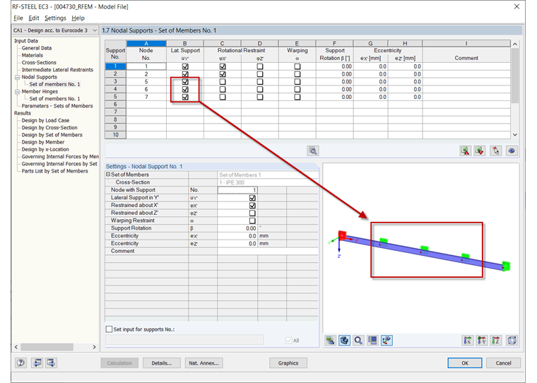 Definizione dei vincoli nodali