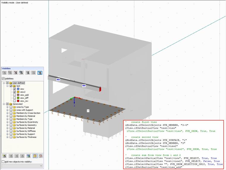Programma per la creazione e l'impostazione della visibilità utilizzando RF-COM