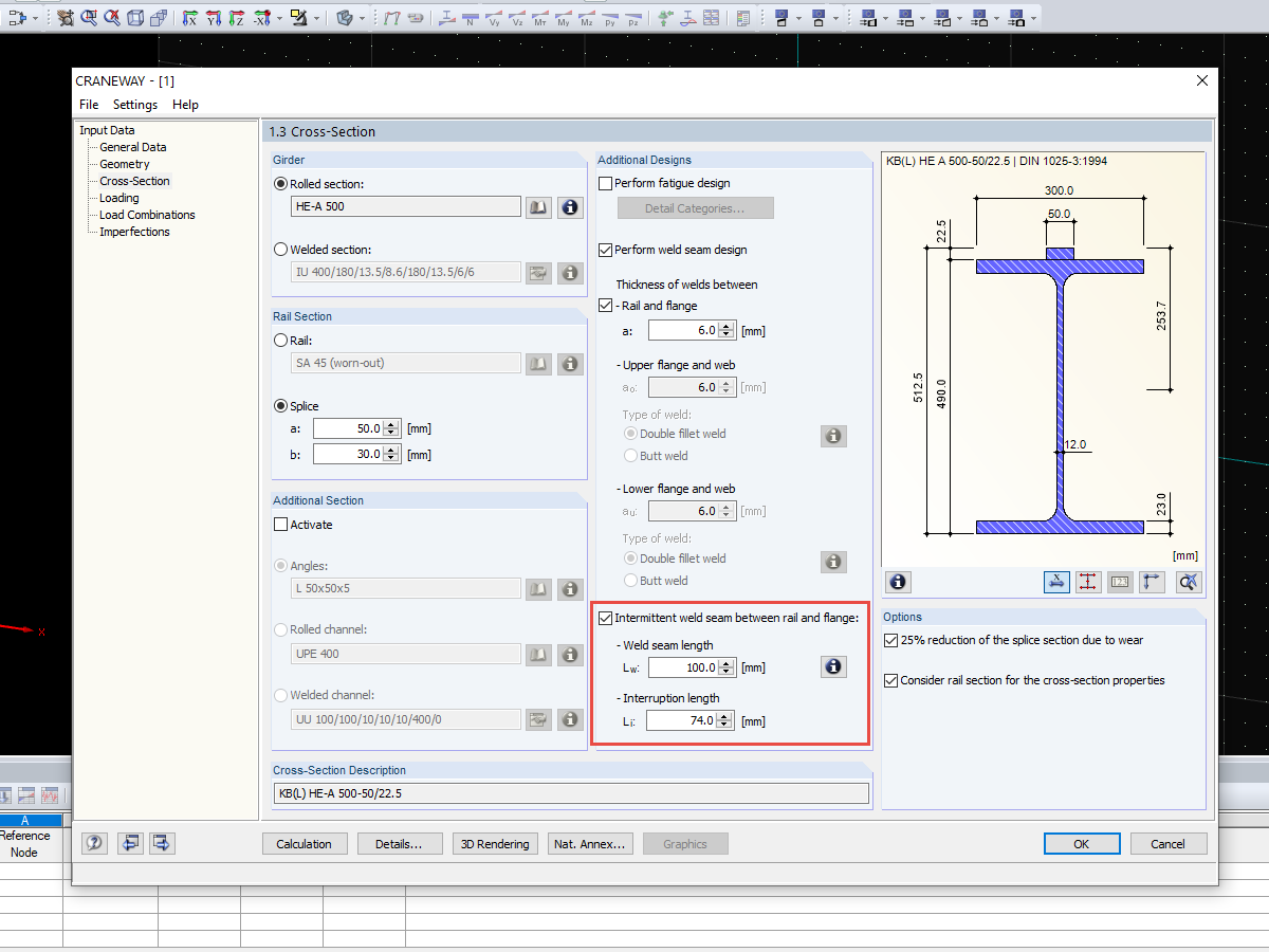 Immissione del cordone di saldatura intermittente