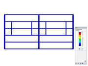 Struttura industriale in acciaio, vista in direzione dell'asse Z, deformazione