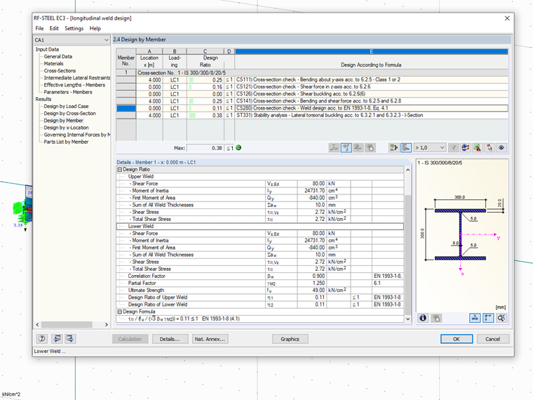 Risultati in RF-/STEEL EC3