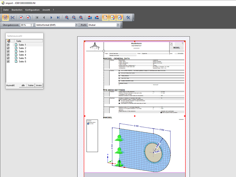 Menu di trasferimento di VCmaster