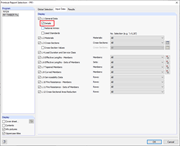Selezione relazione di calcolo - Dati di input