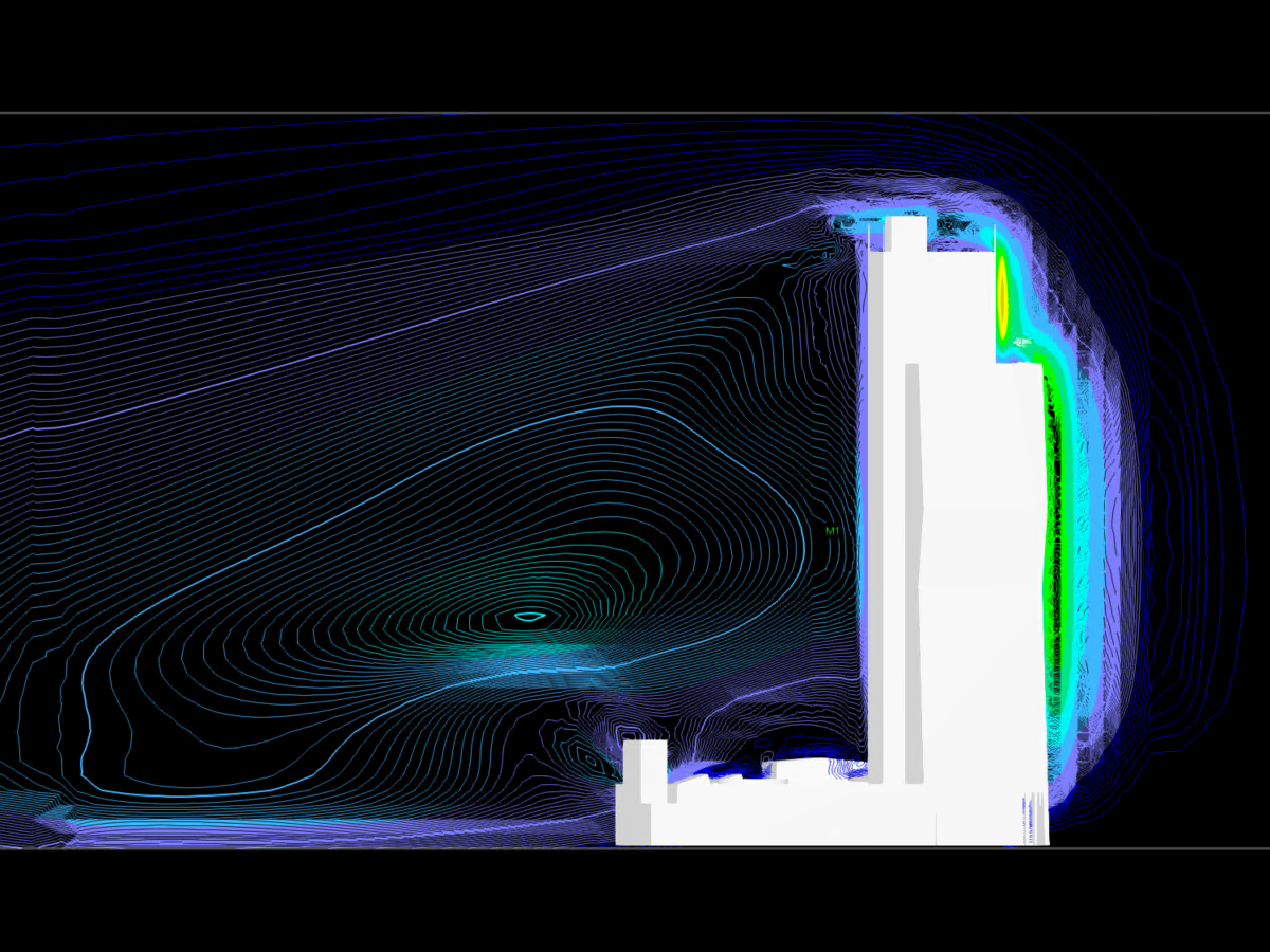 Torre AZ con rendering delle isolinee