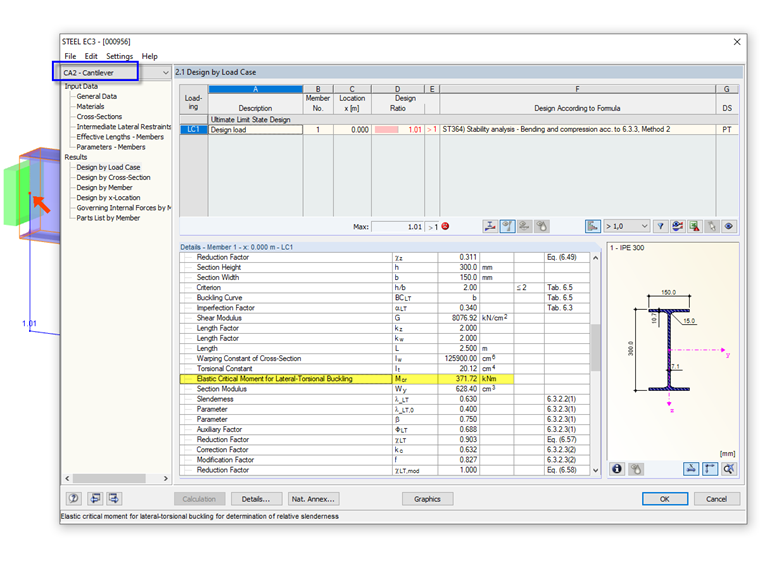 Momento critico elastico per cantilever