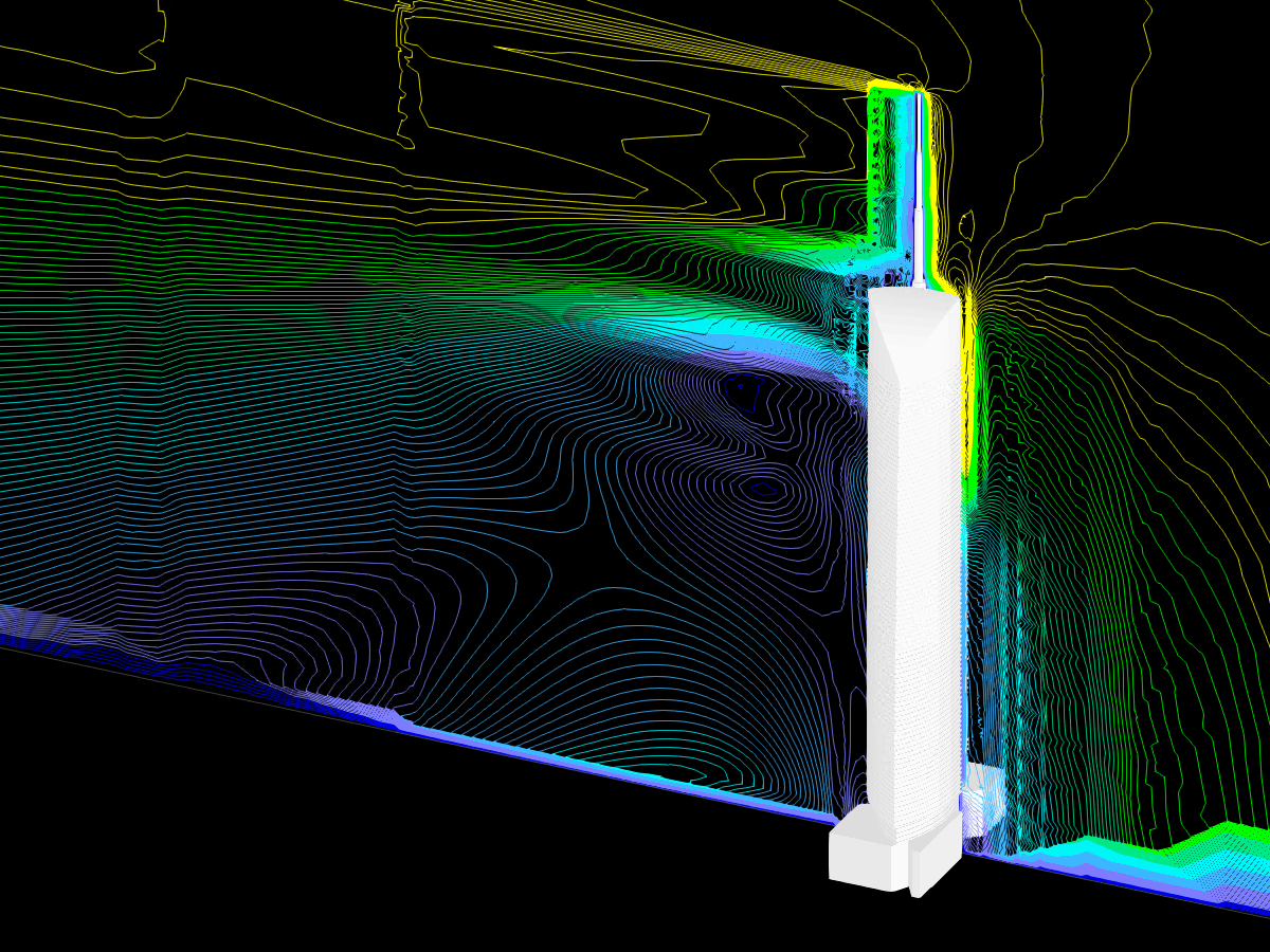 Torre della Federazione, render isoline