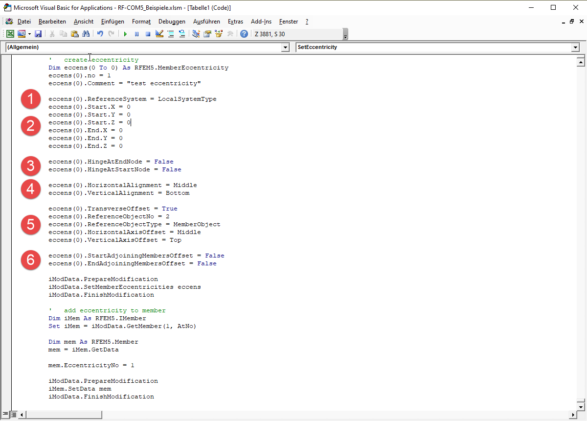 FAQ 005026 | Come posso creare un'eccentricità dell'asta utilizzando l'interfaccia COM?