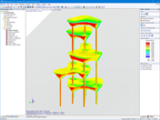 Modello 3D della torre con pressioni della superficie in RWIND Simulation (© Timbatec)