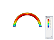 Gonfiaggio in trazione, vista della direzione dell'asse Y, deformazione