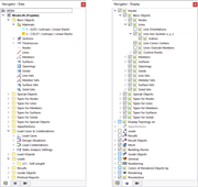 Navigatore con schede 'Dati' e Display'