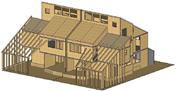 Progettazione strutturale di una casa bifamiliare in una costruzione in legno solido