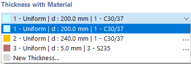 Selezione dello spessore