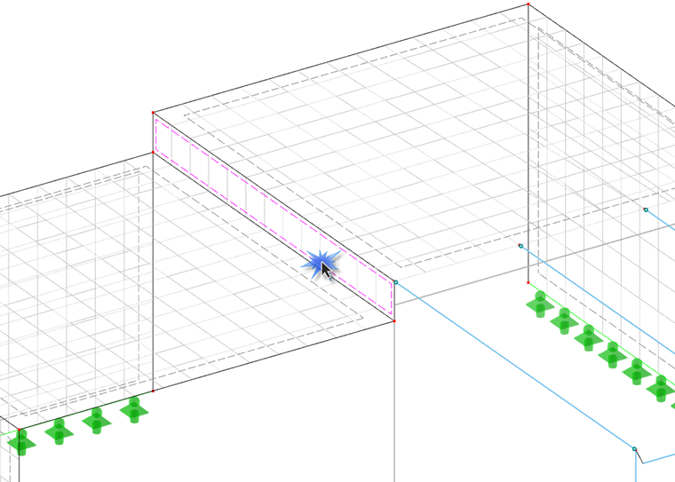 Modifica della superficie nella vista del modello Wireframe