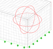 Raffinamento della mesh circolare con disposizione della lunghezza EF radiale