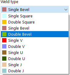 Selezione del tipo di saldatura