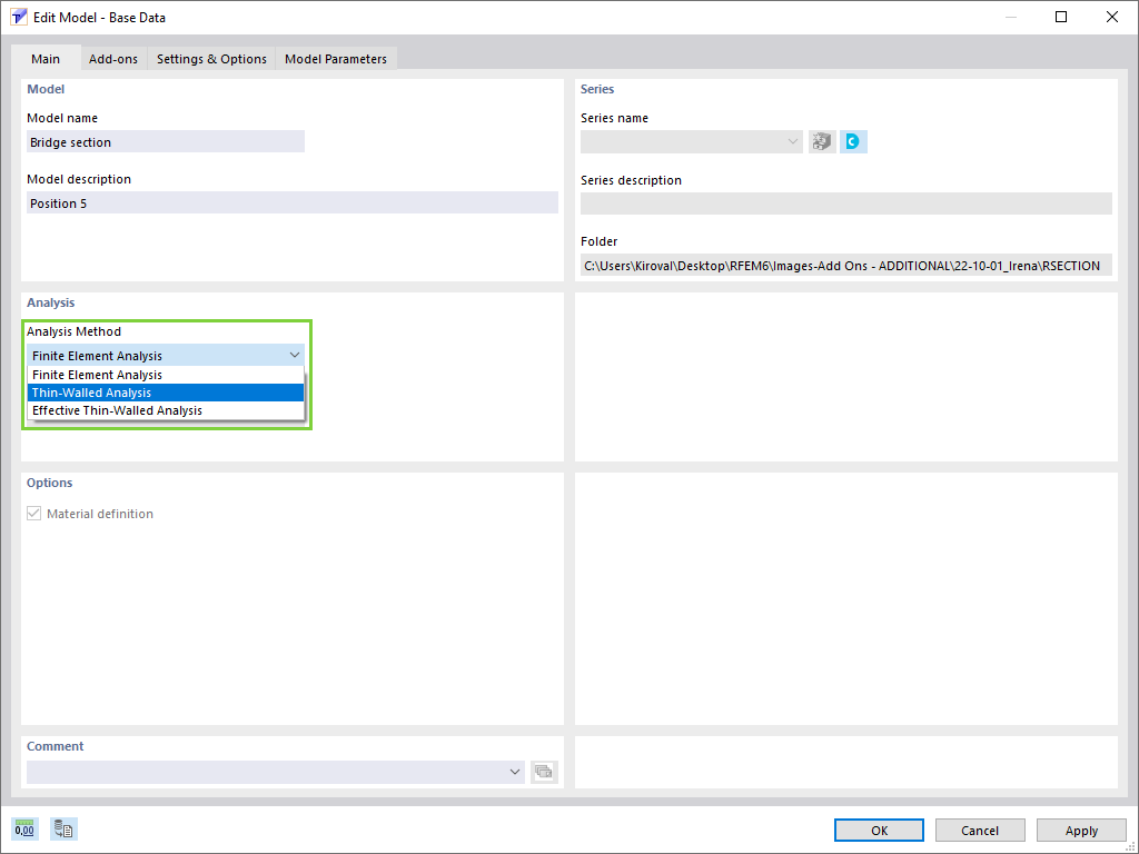 Selezione del metodo di progettazione in RSECTION