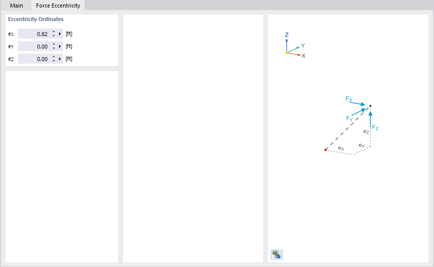 Definisce l'eccentricità della forza