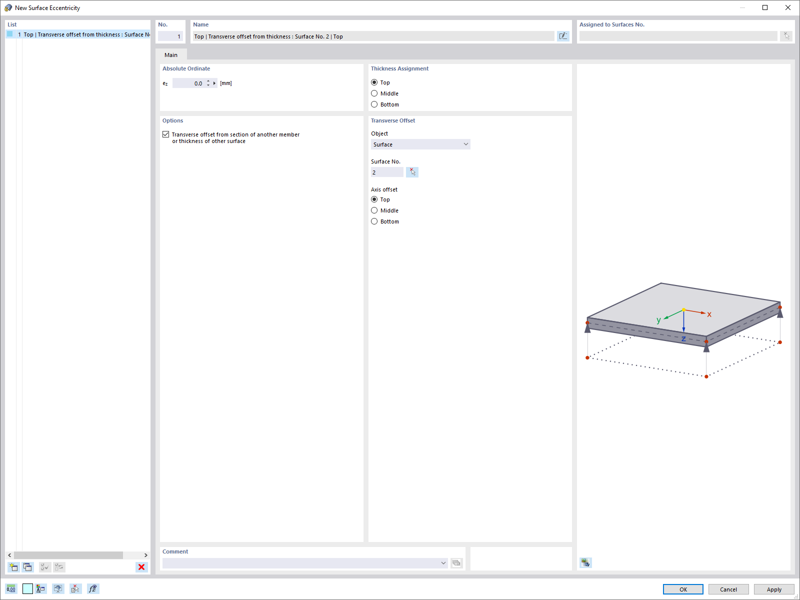 Eccentricità della superficie