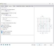 Finestra "Impostazioni della mesh", scheda "Superfici"