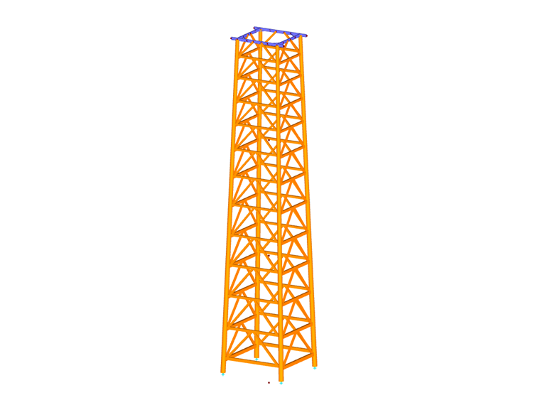 Modello della torre in RFEM (© ingwh)