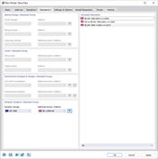 Scheda "Norme I" nella finestra di dialogo "Nuovo modello - Dati di base".