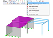 Pulsanti per la visibilità nella finestra di lavoro