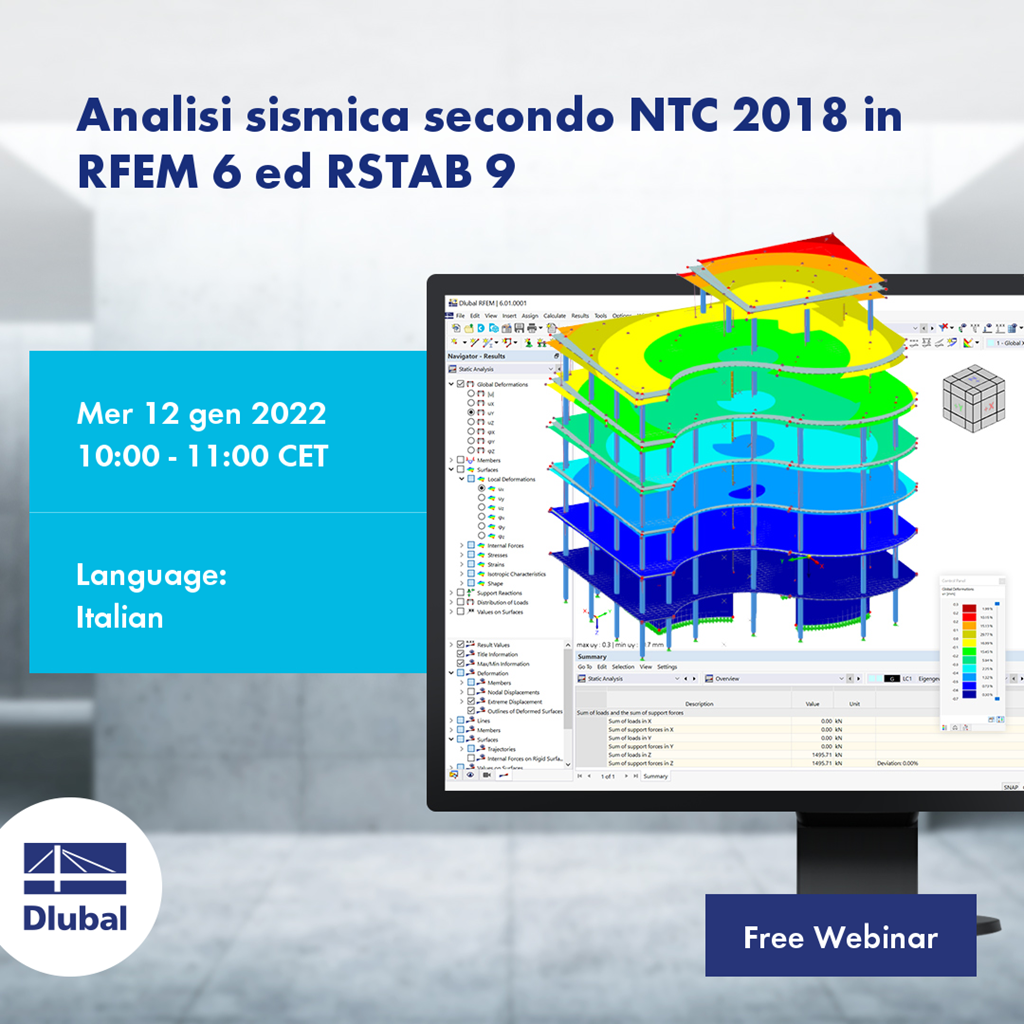 Analisi sismica secondo NTC 2018 in RFEM 6 ed RSTAB 9