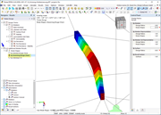 Visualizzazione della forma modale dominante per Verifica di instabilità flesso-torsionale nella Verifica legno.