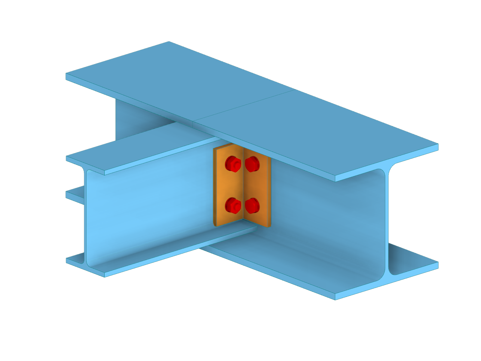 Collegamento in acciaio di 2 aste