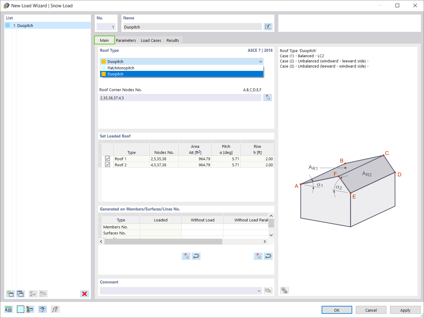 Creazione guidata carico da neve