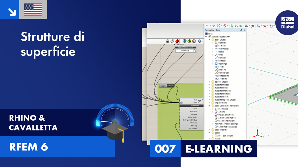 Struttura superficiale innovativa creata con gli strumenti di progettazione parametrica Rhino e Grasshopper per geometrie complesse.