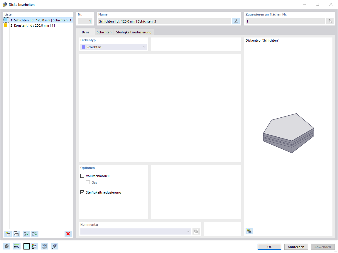 Tipo di spessore - Strati