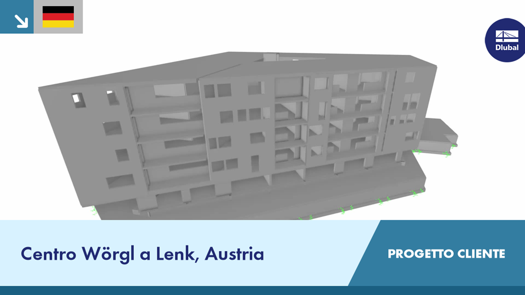 Vista della struttura del centro di Wörgl, progetto del cliente in Austria, con dettagli della struttura