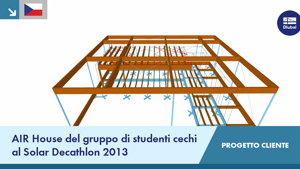 Modello di AIR House a energia solare a Solar Decathlon 2013.  Progettato dagli studenti del CVUT.