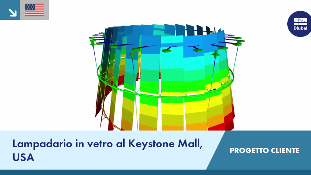 Lampadario di vetro in un centro commerciale a Keystone, USA, mostrato come progetto cliente.