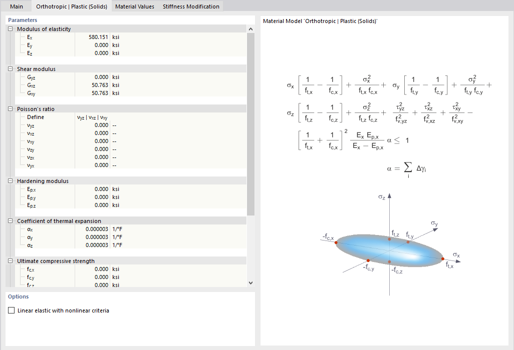 Modello di materiale "Ortotropo | Plastica (solida) '