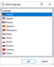 Selezione della lingua per la relazione di calcolo