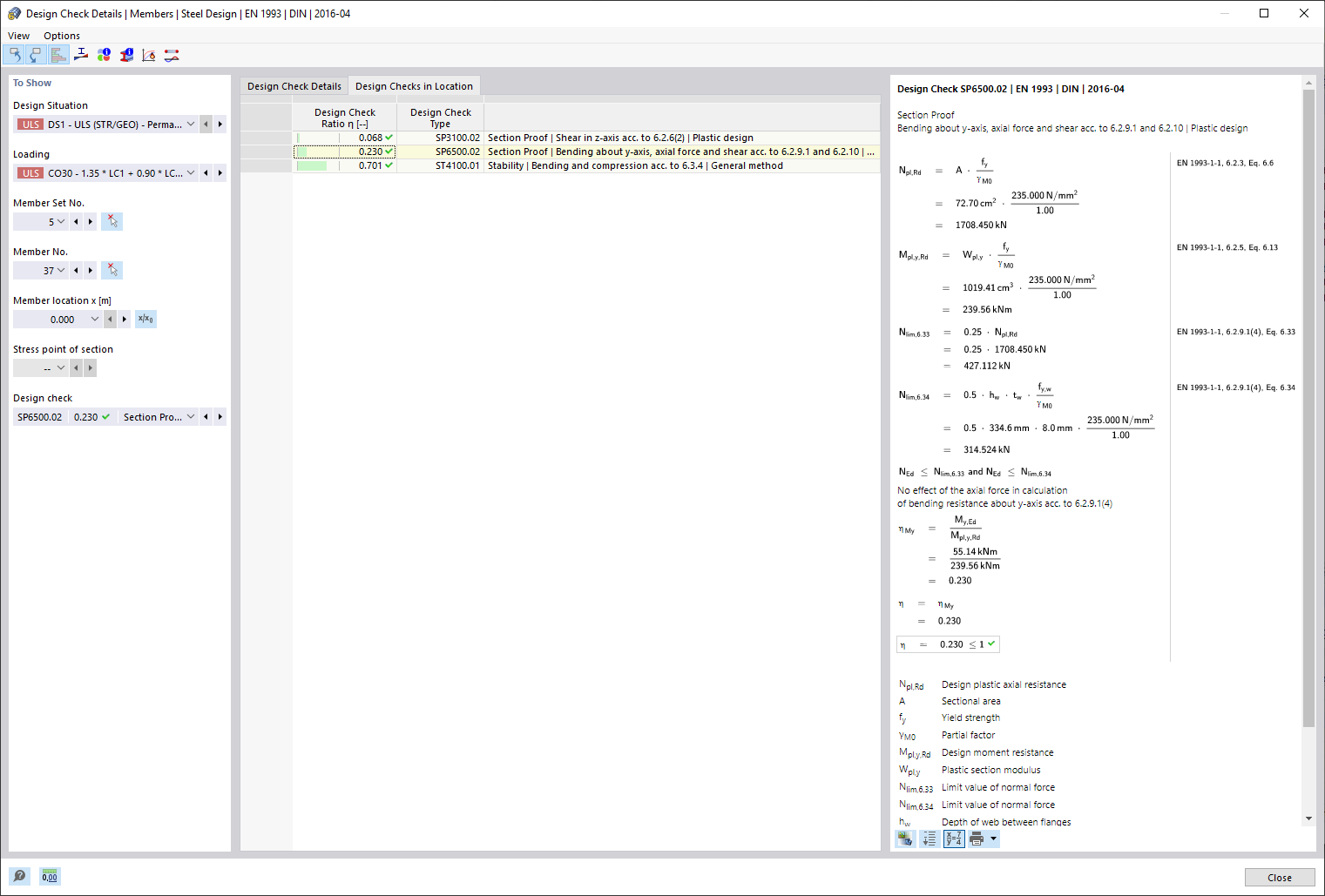 Verifica dettagliata della verifica acciaio | Verifiche nella posizione